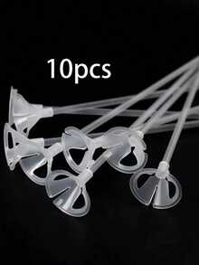 10/1pc Plastic Balloon Clip And Support Rod, Minimalist Transparent Balloon Holder, Suitable For Party Use - Multiple Styles - View 11