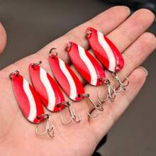 1/3/5pcs Metal Lure Set - Rotating Spoons With Portable Storage Box, Hard Metal Fishing Lures, Spoon-Style Fishing Bait Set - Multicolor - View 3