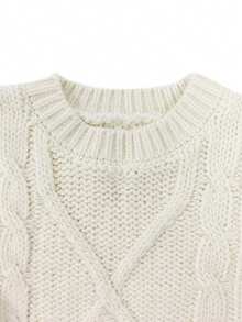 Autumn/Winter Casual Versatile Solid Color Drop Shoulder Loose Sweater - Apricot - View 9