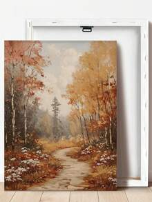 1pc Canvas Wall Art, Framed Wall Decor, Vintage Autumn Forest Path Landscape Canvas Wall Painting, Rustic Autumn Birch Tree Landscape Oil Painting Style Wall Hanging, Suitable For Modern Home Decor, Room Decor, Dorm Decor, Bedroom Decor, Bathroom Decor, Kitchen Decor, Dining Room Decor, Living Room Decor, Office Decor, School Decor, Classroom Decor, Back To School Decor, Autumn Decor, Autumn Poster, Waterproof Poster - A - View 4