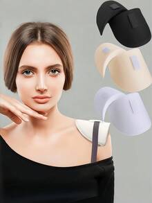 1 Pair Invisible Self‑Adhesive Silicone Shoulder Enhancer Pads Soft Thick Anti‑Slip Washable Reusable Unisex Multi‑Color For Sloped Narrow Shoulders Build Right‑Angle Shoulders Fit For Suits Dresses Shirts Blazers - Multicolor - View 10