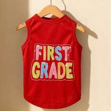 LUCKIE PAL 1pc FIRST GRADE Slogan Print Tank Top, Suitable For Chihuahua Small Dogs, Physical Flea Protection, Pet Dog Clothing, Fashionable Vest For Cats And Dogs, Indoor And Outdoor Use - Multicolor - View 12