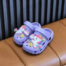 Caweiny Children's Summer Cartoon Cute Indoor Home Slippers, Unisex Kids Clogs - Purple - View 4