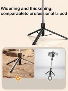 Borriig 1700mm Wireless Selfie Stick Phone Tripod Extendable Foldable Monopod Suitable For Smartphones, Balanced Stable Shooting Live Streaming, With Remote Control(1pc) - Diamond Black - View 6