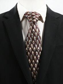 1件男士復古孔雀羽毛圖案休閒手打領帶 - 孔雀翎羽手打 - 查看 5