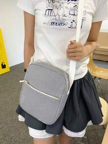 Dedoo 大容量學生背包，大學校園使用，3件組，可水洗布料，蝴蝶結裝飾多拉鍊口袋，輕量收納，附櫻桃吊飾 - 黑色 - 查看 3