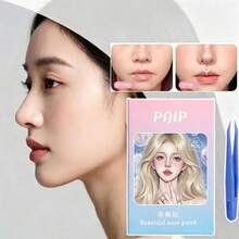 1 Set 30pcs Transparent PE Breathable Nose Strips With Tweezers, Nose Wing Contouring Patches For Cosplay Special Nose Shrinkage (Random Tweezers Color) - Multicolor - View 2