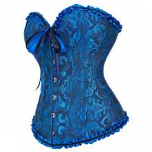 1pc Women's Jacquard Court Style Bodysuit, Outerwear Waist-Cinching Tummy-Control Top, Suitable For Party And Banquet Outfits - Royal Blue - View 4