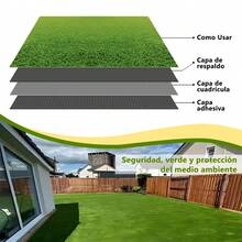 Césped Artificial Alfombra 2m x 5m Pasto Sintético Suave, Impermeable para Patio, Terraza, Decoración Exterior, Mascotas y Zonas de Juegos - Alfombra de césped 2*5m - Ver 6