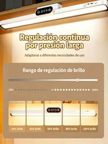 Luz LED magnética 45cm regulable con 3 tonos de luz, carga USB y conexión continua - Blanco - Ver 3