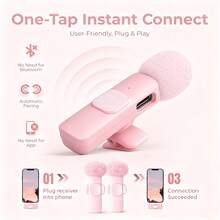 Mikrofon Nirkabel Mini Pro, Kompatibel dengan iPhone dan Perangkat Android, Mikrofon Jepit yang Dirancang untuk Perekaman Video, Dilengkapi dengan Antarmuka USB-C, Mampu Merekam Audio Jernih, Cocok untuk Podcast, ASMR, dan Vlog. - View 2
