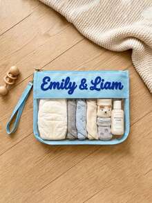 Custom Made Toiletry Bag Diaper Bag, Custom Baby Storage Bag, Portable Travel Toiletry Bag With Large Capacity Newborn Travel Bag, Baby Shower Gift - Multicolor - View 4