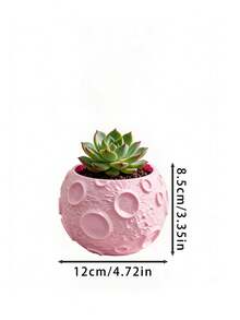 3D Printed 3pcs INS Style Planet & Moon Shaped Flower Pots, Creative Textured Embossed Design Home Gardening Succulent Cactus Planter Containers - B - View 9