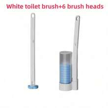 Toilet Brush Upgraded Disposable Toilet Brush Set Long Handle Wall‑Mount Design With Replaceable Brush Heads Hygienic Hands‑Free Bathroom Toilet Bowl Cleaning Supplies - Modern - View 4