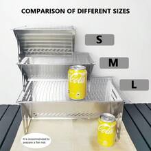 1pc Portable Folding Charcoal Grill, Stainless Steel Compact BBQ Rack With Storage Bag, Easy Assembly, Suitable For Outdoor Camping, Backyard, Family Gathering, Picnic BBQ - Mini Portable BBQ Grill - View 6