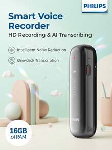 PHILIPS VTR5170 Voice Recorder HD Noise Reduction Speech-To-Text One-Key Portable Professional Noise Canceling - View 7