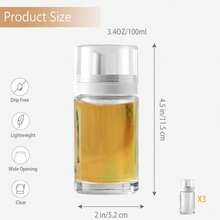 3-Piece Leak-Proof Oil And Vinegar Dispenser Set, 100 Ml Each For Kitchen - White - View 2