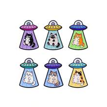 Funny UFO Space Cat Lapel Enamel Pins And Brooches Badge Pins For Backpacks Bags Backpack Cool Decoration Friend For Gifts - Multicolor - View 4