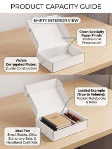 8pcs - Sturdy White Corrugated Boxes, Perfect For Small Businesses, E-Commerce, Shipping And Packaging | Gift And Storage Boxes, Corrugated Gift Boxes For Shipping And Packaging, Small Mailing Boxes, White Mailing Boxes, Flat Corrugated Paper, Document Mailing Boxes, Jewelry Packaging - White - View 6