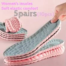 5 Pairs Sports Foam Insoles, Providing Ultra-Soft Comfort, Featuring Exquisite Design Tailored To Foot Shape, Ensuring Comfort For Long-Term Standing, Suitable For Daily Long-Term Use - Pink - View 1