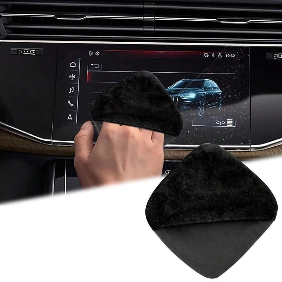 Limpiador de pantalla de coche, toallitas de microfibra para salpicadero de 10.41cm X 10.41cm, paño de microfibra cuadrado, toallitas para pantalla de coche, herramienta limpiadora de pantalla de vehículo universal para salpicadero de coche, pantalla de coche, herramientas de interior de coche - Talla única para todos - Ver 1