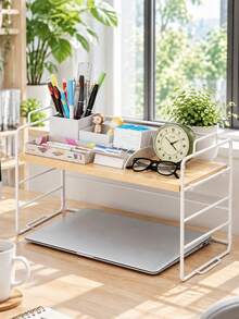 Rak Penyimpanan Meja Besi Satu Tingkat, Rak Buku Meja, Rak Organizer, Rak Buku Meja Kantor Minimalis, Rak Penyimpanan Meja Besi Kecil, Rak Buku dengan Rel Pelindung, Cocok untuk Kantor, Asrama, Meja Dapur, Kamar Mandi dan Kamar Tidur, Dapat Digunakan sebagai Rak Buku, Rak Bumbu, Rak Penyimpanan Kosmetik dan Organizer Meja, Cocok untuk Pelajar, Pekerja Kantoran dan Penggunaan di Rumah, Penting untuk Kantor dan Asrama, Pilihan Sempurna untuk Kembali ke Sekolah, Hari Guru dan Hadiah Liburan - MultiWarna - View 4