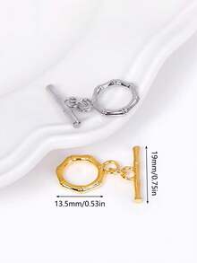 2pcs Copper Plated 18k Gold High Color Retention OT Clasp With Anti-Oxidation Storage Bag, Used For Connecting Clasp, DIY Bracelet, Necklace, Jewelry Accessories End Clasp - Christmas DIY Jewelry Accessories - Multicolor - View 3