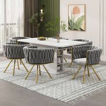 Set Of 4 Dining Chair Space Grey Gold Velvet - 灰色 - 查看 2