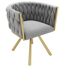 Set Of 4 Dining Chair Space Grey Gold Velvet - 灰色 - 查看 11