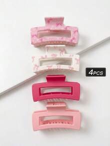 4pcs/Set Butterfly Hair Clips, Small Size Non-Slip Suitable For Fine Hair, Cute Pink Casual Daily Hair Accessories For Women & Girls - Multicolor - View 4