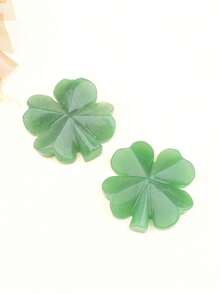 1pc Natural Aventurine Four-Leaf Clover Carved Mineral Specimen Crystal Craft Gift Home Decor Collectible - Aventurine Four-leaf Clover - View 5