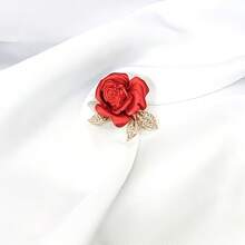 1件復古紅玫瑰胸針 女款 高端胸花針 頂級服飾配件 奢華領口別針 Ins風飾品 - red - 查看 6
