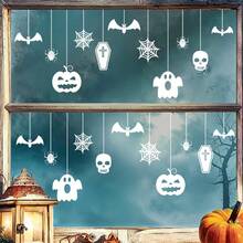 1pc Halloween Theme Glass Window Decorative Sticker, Reusable Static Cling Decal For Home Double Sliding Glass Doors, Bedroom Floor-To-Ceiling Windows, B&B Guest Rooms, Escape Rooms, Cocktail Bars, Supermarket Display Windows, Halloween Party, Halloween Decoration Gift - Halloween Window Decor Stickers - View 9