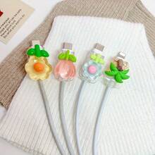 2 buah Pelindung Kabel Pengisi Daya Ponsel Motif Bunga, Mencegah Kerusakan Kabel Pengisi Daya, Pelindung Kabel Pengisi Daya Universal - MultiWarna - View 7
