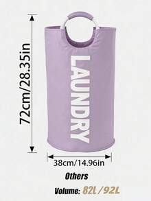 92L Large Capacity Collapsible Laundry Basket | Collapsible Laundry Bag | Tall Upright Clothes Storage Bin | Collapsible Laundry Tub | Bathroom Storage Basket | Storage Bin - View 3