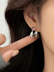 1 Pair Geometric Fashion Mobius Loop Earrings Suitable For Women's Daily Casual Wear - Silver - View 5