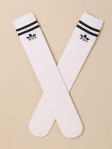 1/5 Pairs Random Color Knee High Socks, Soft Striped Athletic Socks, Black White Socks For Kids Students Football Basketball Rugby Training Boys - Multicolor - View 7