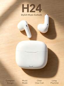 Earbud TWS Bluetooth Nirkabel dengan Peredam Kebisingan, Kualitas Suara Stereo HiFi, Casing Pengisian Daya Nirkabel, Desain In-Ear Tahan Air, Cocok untuk Perjalanan, Kebugaran, Aktivitas Luar Ruangan, dan Penggunaan Sehari-hari - A - View 1