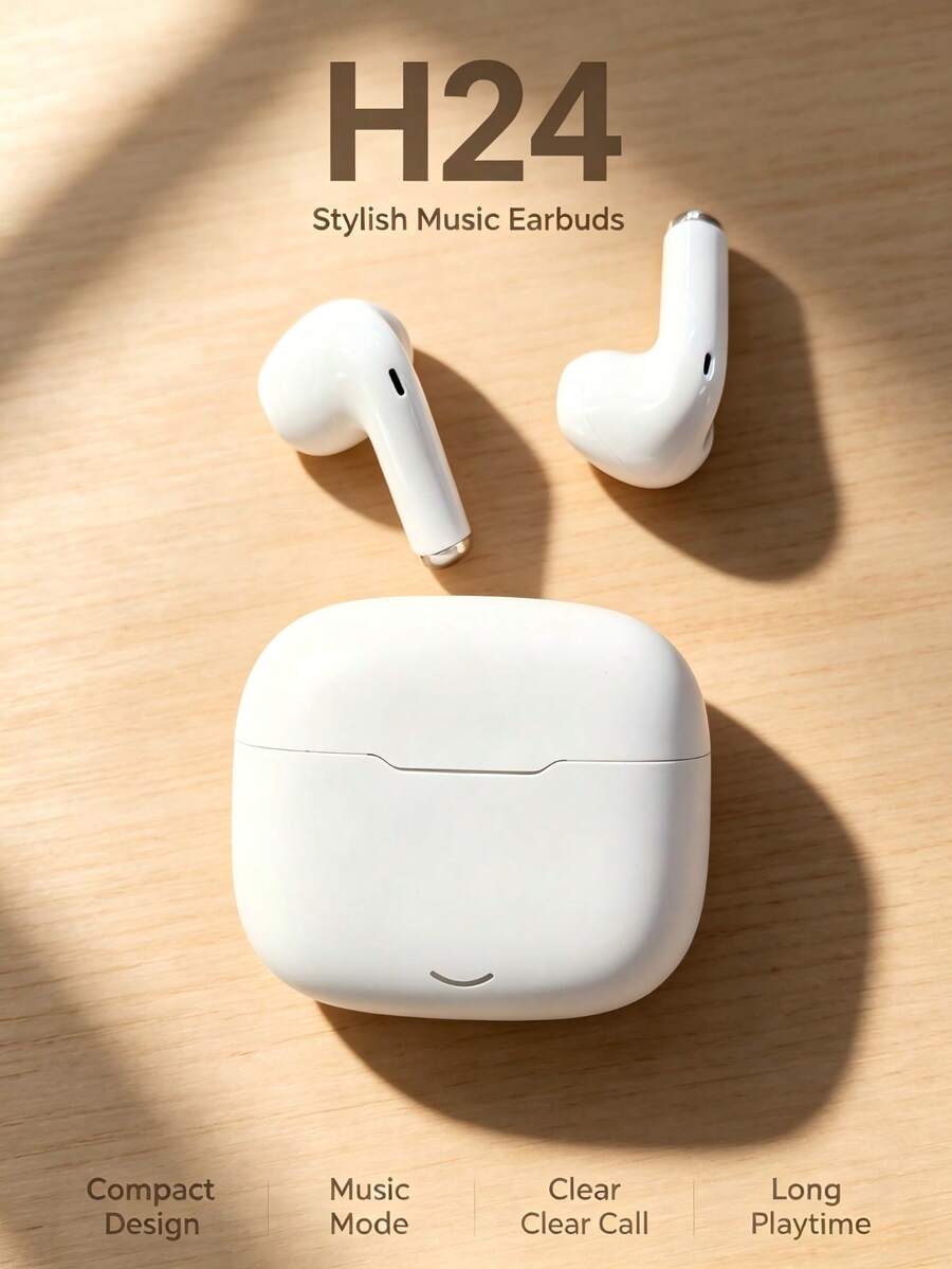 Earbud TWS Bluetooth Nirkabel dengan Peredam Kebisingan, Kualitas Suara Stereo HiFi, Casing Pengisian Daya Nirkabel, Desain In-Ear Tahan Air, Cocok untuk Perjalanan, Kebugaran, Aktivitas Luar Ruangan, dan Penggunaan Sehari-hari - A - View 1