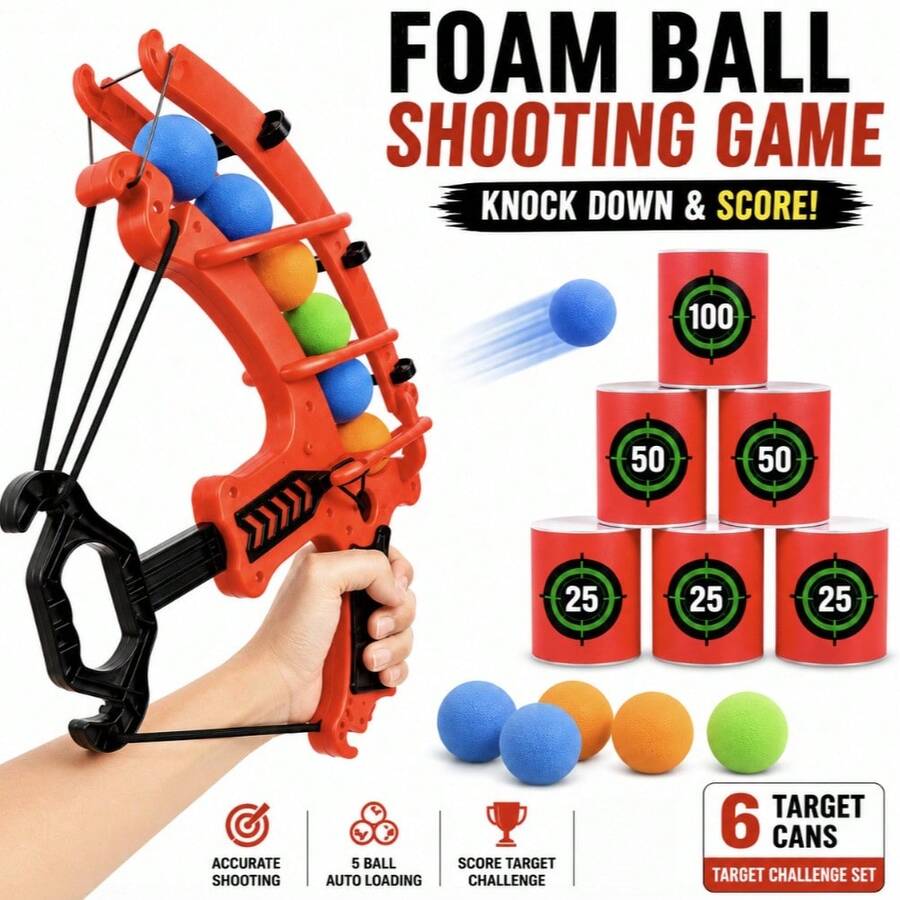 EVA 軟球發射玩具，適合戶外競技遊戲，可用手投擲，特別適合 3 歲及以上兒童，是男孩女孩的絕佳生日或新年禮物