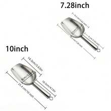 Multifunctional Stainless Steel Spoon With Hanging Hole, One-Piece Seamless Stamped Design Easy To Clean, Wide Round Scoop Head Anti-Spill, Suitable For Flour, Rice, Sugar, Coffee Beans, Ice Cubes, Dried Goods, Snacks, Mirror Polished Kitchen Storage Spoon, Silver And Gold - View 3