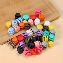20/30/40/50/60/68/75/88/94/100Pcs Multi-Color Dual-Hole Plastic Spring Buckles, Random Colors, Macaron Color Series, Elastic And Stable, Suitable For Hoodie Drawstrings, Mask Cord Adjustment, Handmade Beaded Jewelry Making, DIY Sewing Bags And Clothing Practical Elastic Cord Accessories. - Multicolor - View 11