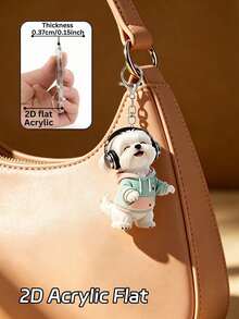 Gantungan Kunci Anjing Maltese Akrilik Datar 2D, Liontin Shih Tzu Lucu, Cocok untuk Interior Mobil, Ransel, Dompet, Ponsel, Kunci Mobil, Hadiah Ulang Tahun untuk Pecinta Anjing - MultiWarna - View 13