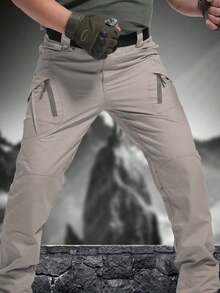 Pantalones de entrenamiento con múltiples bolsillos IX9 para hombre - Caqui - Ver 13