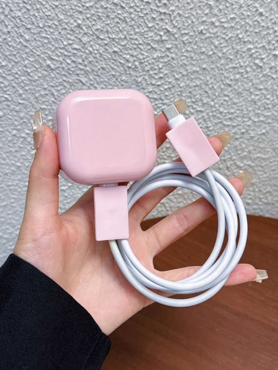 3件組粉色TPU數據線充電器保護套,適用於英國標準20W Apple快充充電器,防斷裂充電器保護套 - 粉色 - 查看 1
