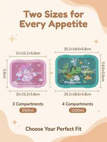 niceforyou 1PC Cute Lunch Box, Optional 3-Compartment / 4-Compartment Design; Sealed Leak-Proof Design, Microwave , Reusable. Portable Style Suitable For Students, Office Workers, School Commute, Outdoor Picnic, Daily Home Use, Also A Practical Christmas Gift. - Multicolor - View 5