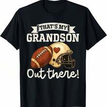 That's My Grandson Out There Funny Football Grandpa Grandma T-Shirt Gift For Dad - 款式 - 查看 1
