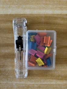Transparent Non-Slip Push Clip Binder, No-Nail No-Mark Binding Tool, No-Drill Paper- Push Clip, Student Exam Paper & Homework Storage Organizer, Office Contract & Bill Fixing Clip, Compatible With Metal Refill Clips, 2 Colors Available - One Size Fits All - View 13