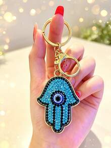 1pc Evil Eye Keychain Hip-Hop Style Car Interior Decoration Pendant Bag Charm - Multicolor - View 10