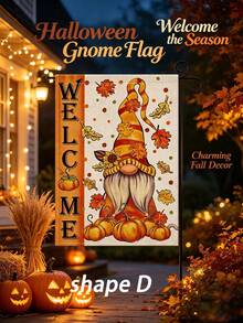 Halloween Welcome Garden Flag, Autumn Welcome Garden Flag, Thanksgiving Turkey Pattern Yard Banner, Waterproof Seasonal Decorative Flag, Suitable For Outdoor Lawn And Porch - Multicolor - View 6